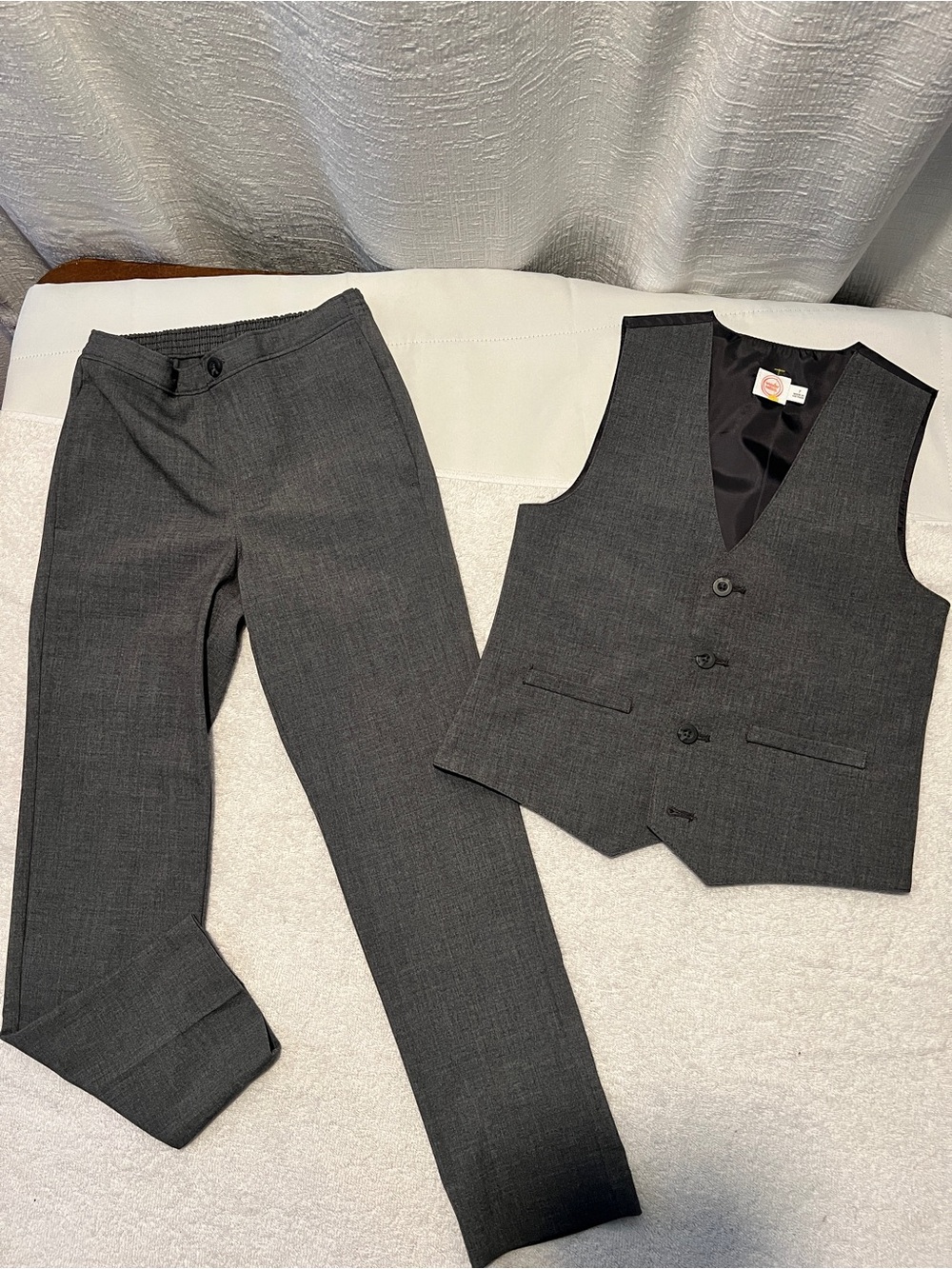 Boy’s Charcoal Gray Suit Vest & Pants Set SIZE 7